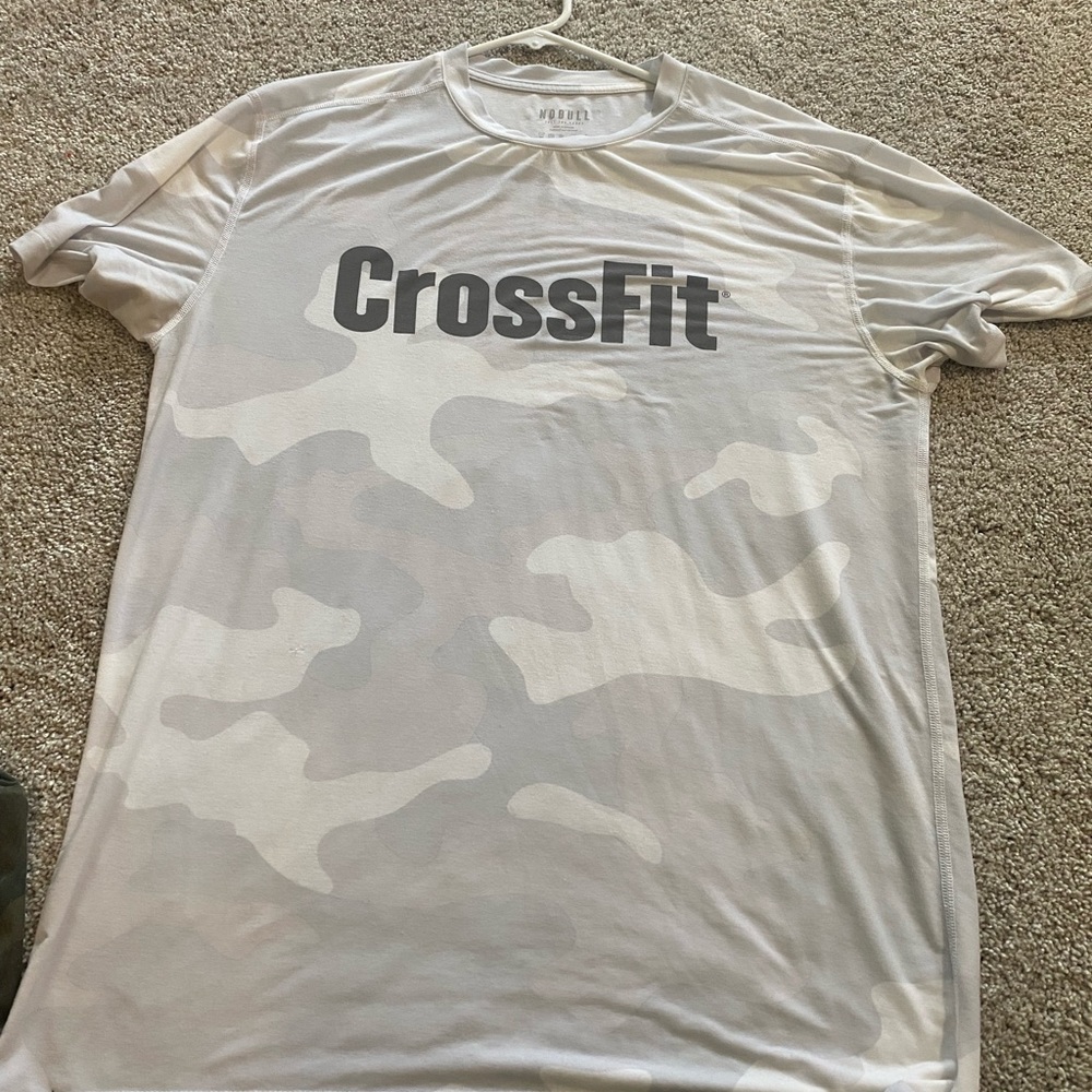 NoBull CrossFit t shirt camo white sz large